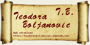 Teodora Boljanović vizit kartica